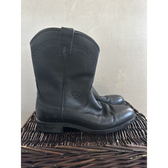 ARIAT‎ Boots Mens Heritage Roper Western Cowboy Boots Black Leather Size 9.5 main image 4